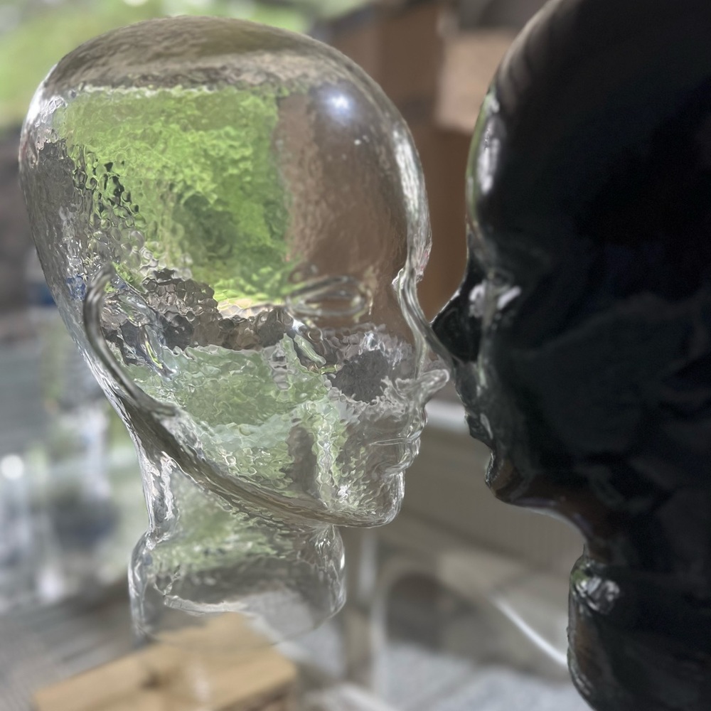 Vintage glass head sculpture 1960-1970